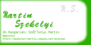 martin szekelyi business card